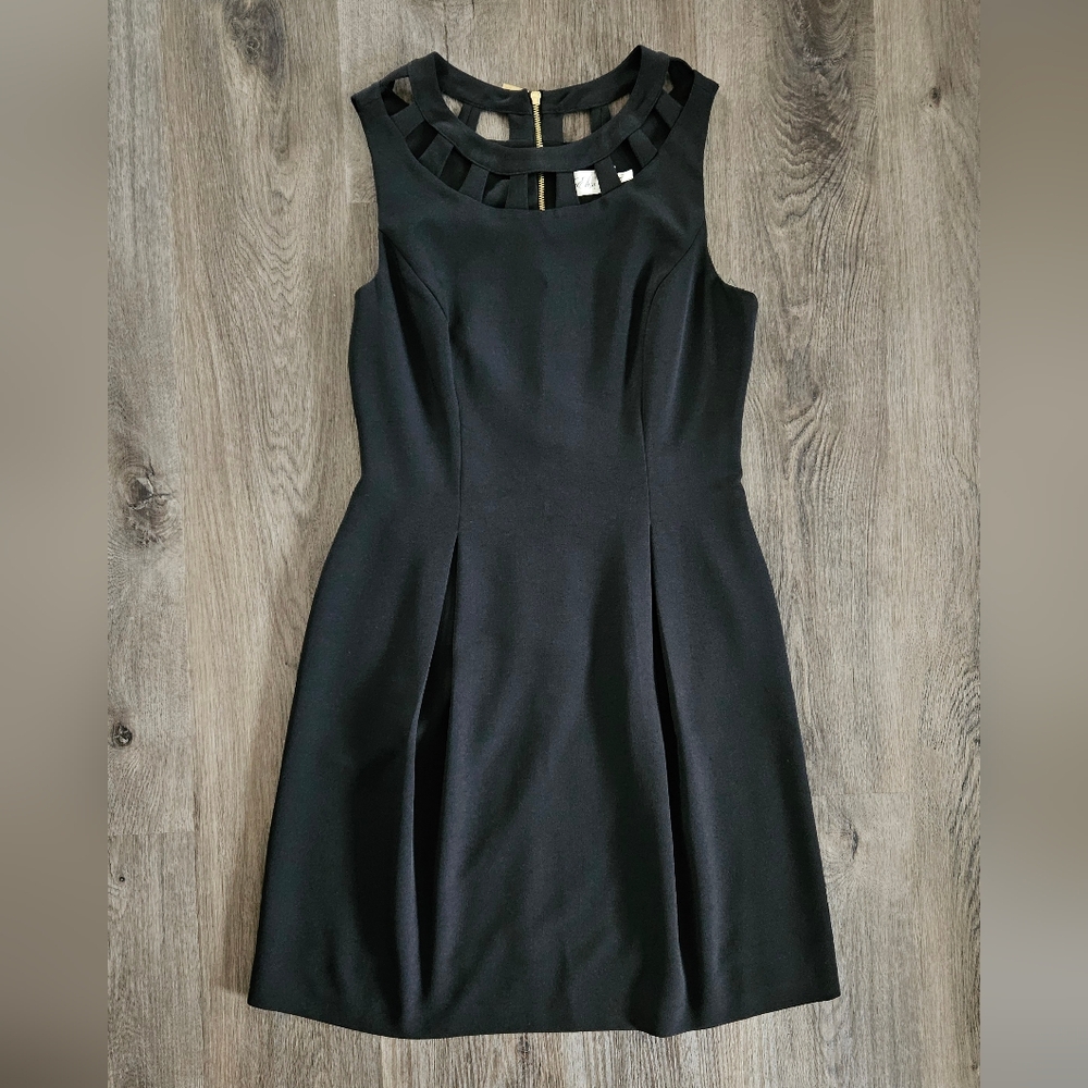 Eliza J Black Pleated A-line Mini Dress